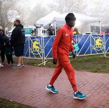 eliud kipchoge arriving at the boston marathon on monday, april 17, 2023
