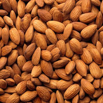 full frame shot of raw almonds